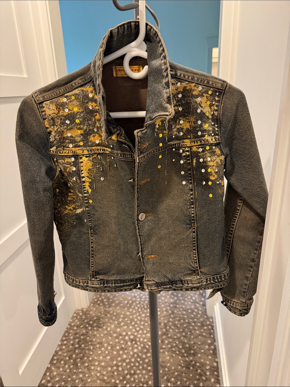 VINTAGE SPLATTER DENIM JACKET!!!!